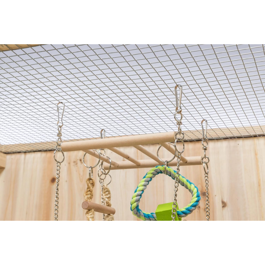Puente de Suspensión para Pequeños Animales, Accesorio de Jaula Colgante con Hamaca y Juguetes de Escalada — imagen 3