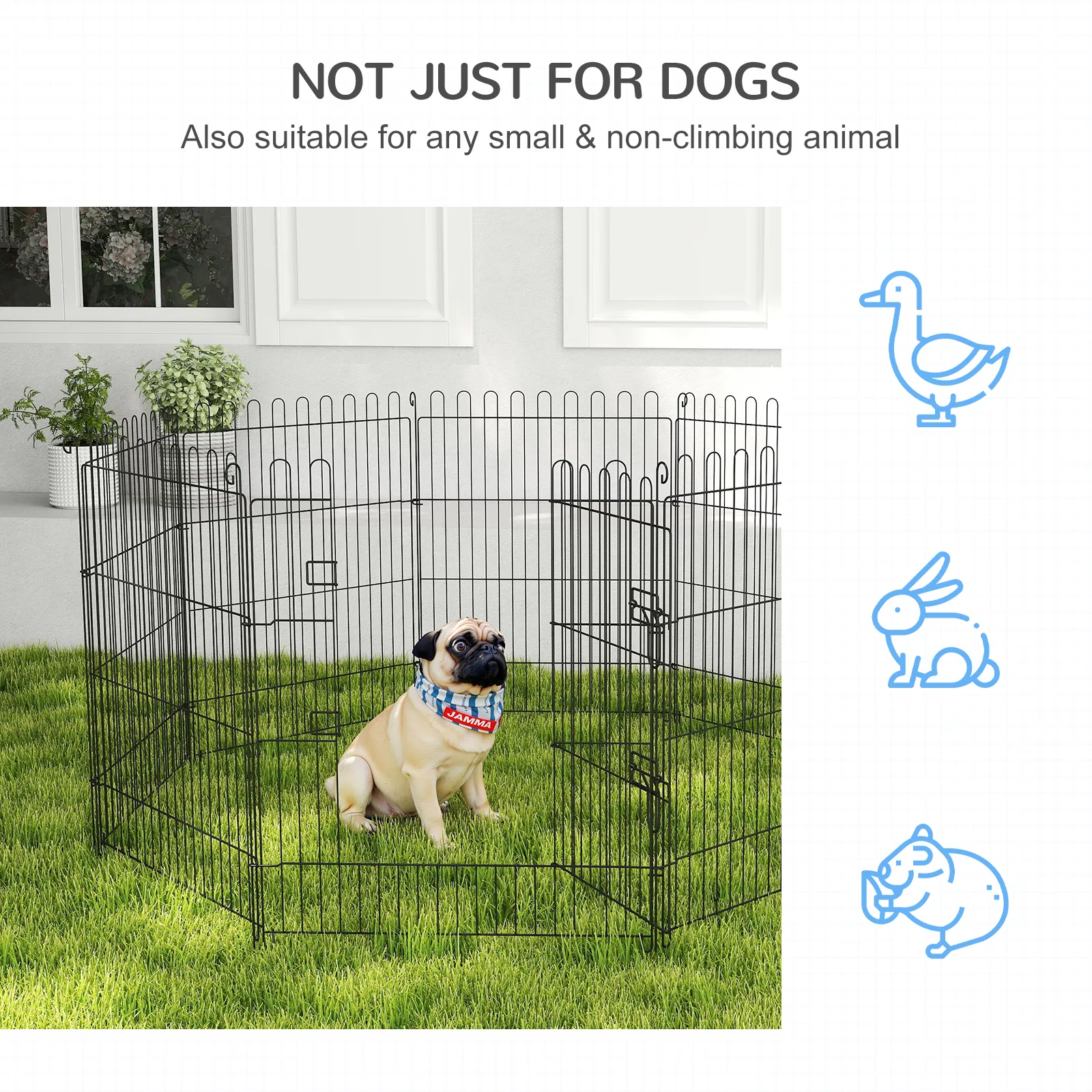30inch 8-Panel Octagon Pet Exercise Playpen Crate Foldable Dog Cage Pen Puppy Kennel, Black — image 5