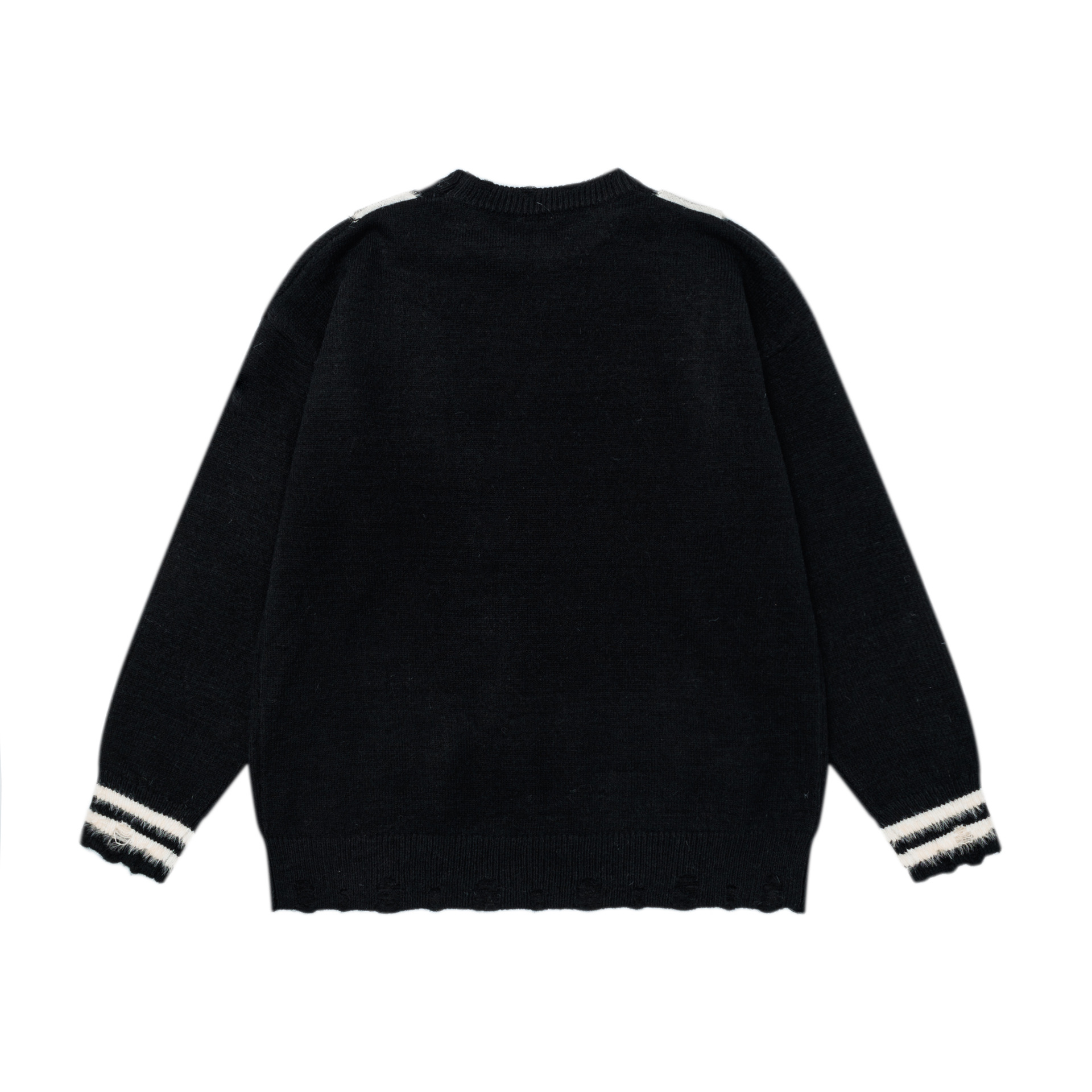 Striped scarf kitten jacquard sweater — image 3