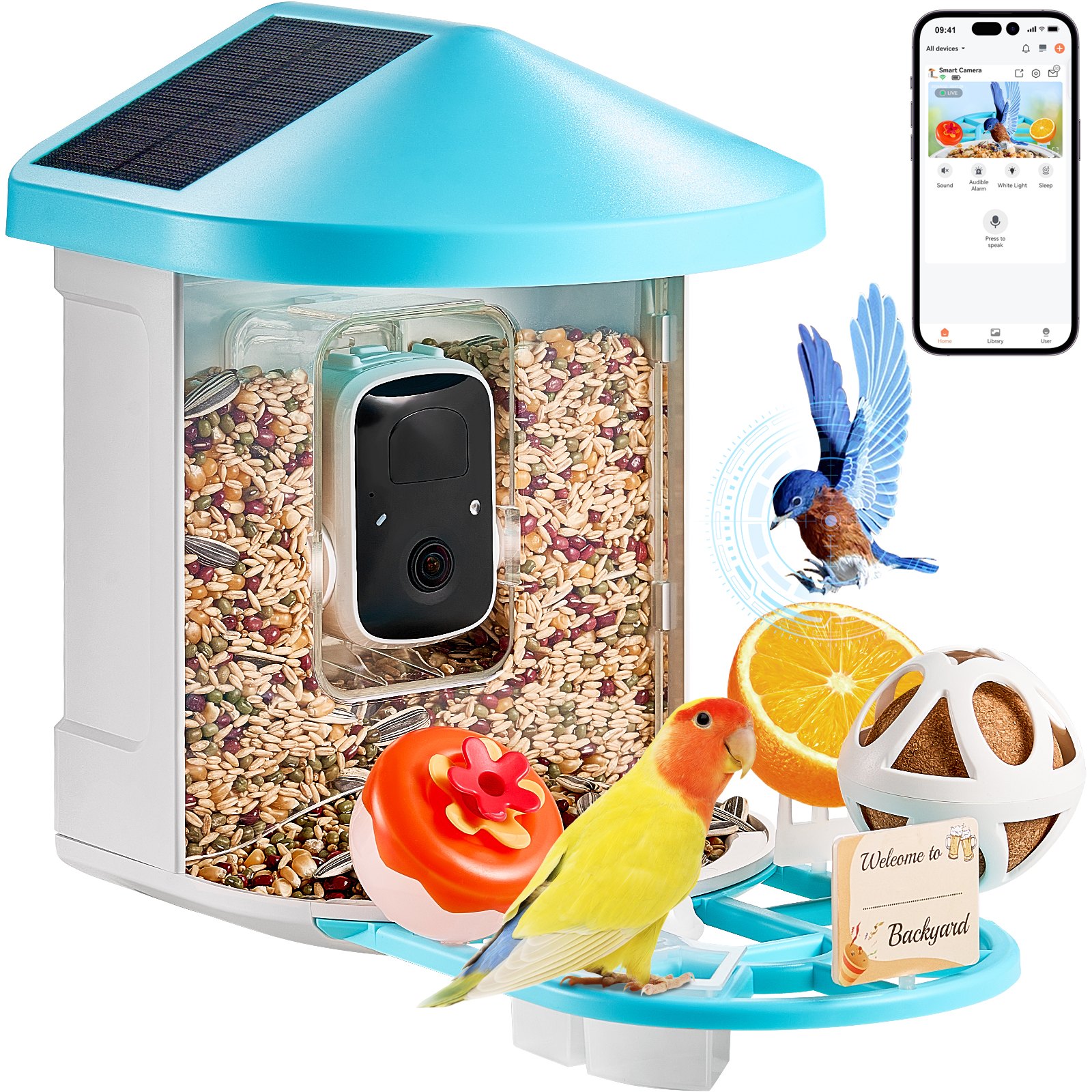 Comedor Inteligente de Pájaros con Cámara 2K HD Identifica Especies Aviares con AI Solar — imagen 1