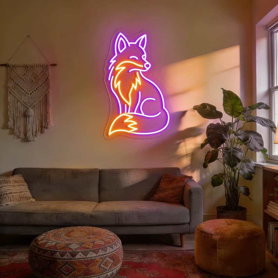 Fox Neon Sign Wall Decor Cozy Woodland Aesthetic Glow Unique Gift for Animal Lovers And Kids Room Decor Custom Neon Sign — image 4