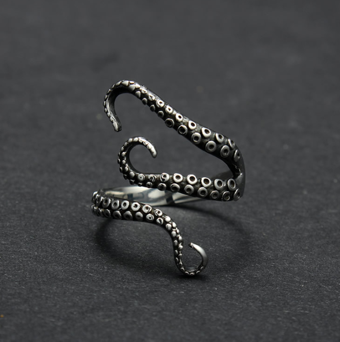 Anillo Octópodo Punk Dark Night Acero Inoxidable Acero Títanio — imagen 1