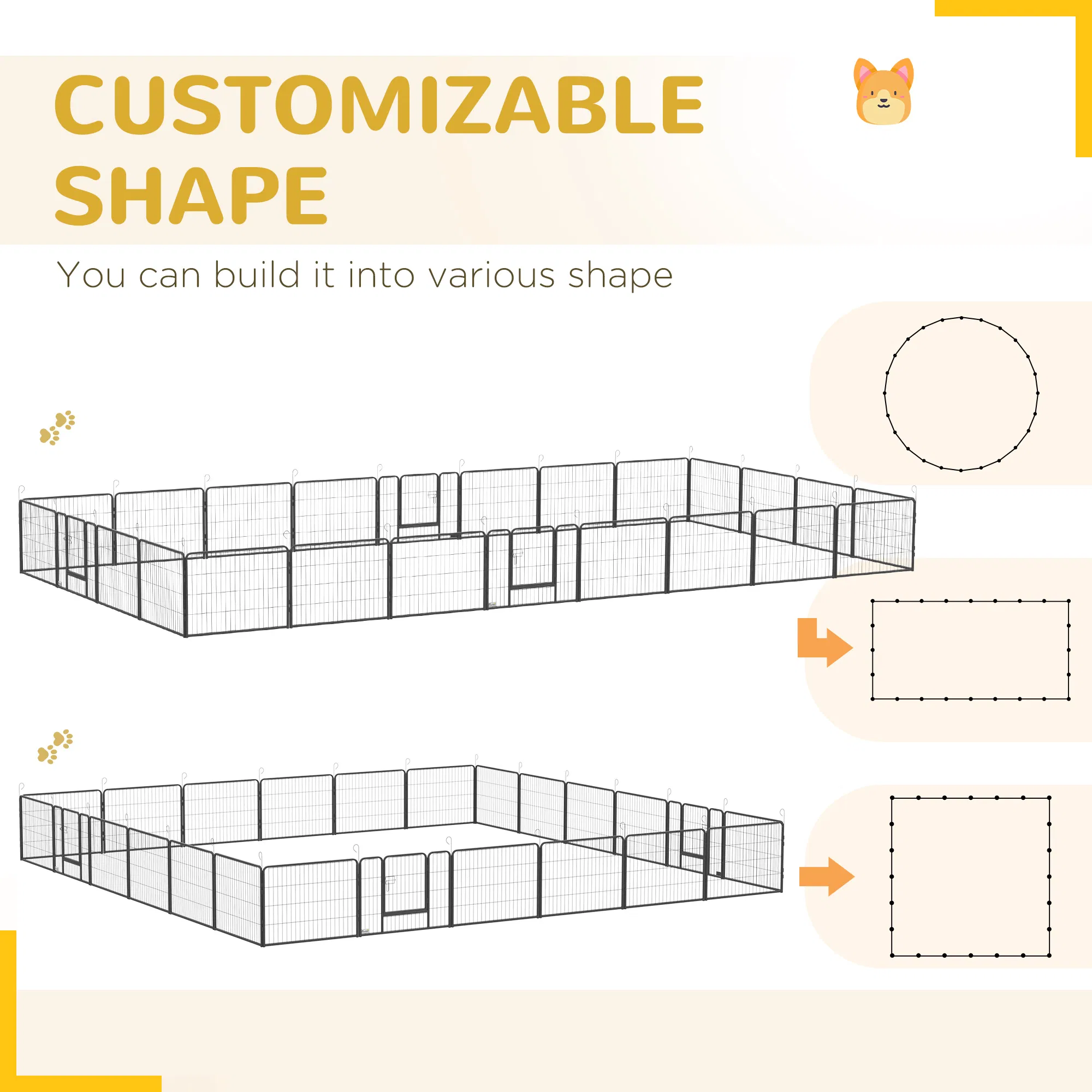24 Panel 24" Height Heavy Duty Dog Playpen for Small Medium Dogs, Grey — image 3