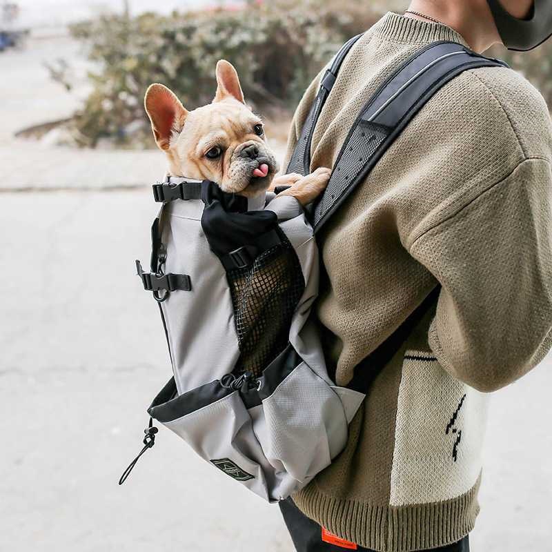 Mochila de Viaje para Perros con Visera Mediana y Grande - Transpiración, Respirable y Lavable para Excursiones Al Aire Libre — imagen 1