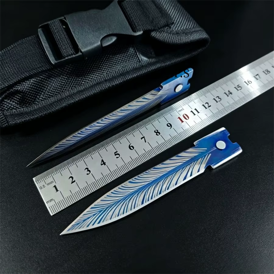 Blue Troodon Knife Outdoor Hunting Survival Tool Multifunctional Pocket Folding Knives with Nylon Sheath — image 3