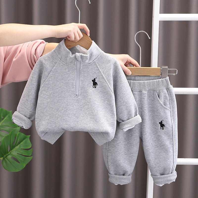 Toddler Boys Girls Letter Horse Print Sweatshirt Two-Piece Set Spring Autumn — imagen 4