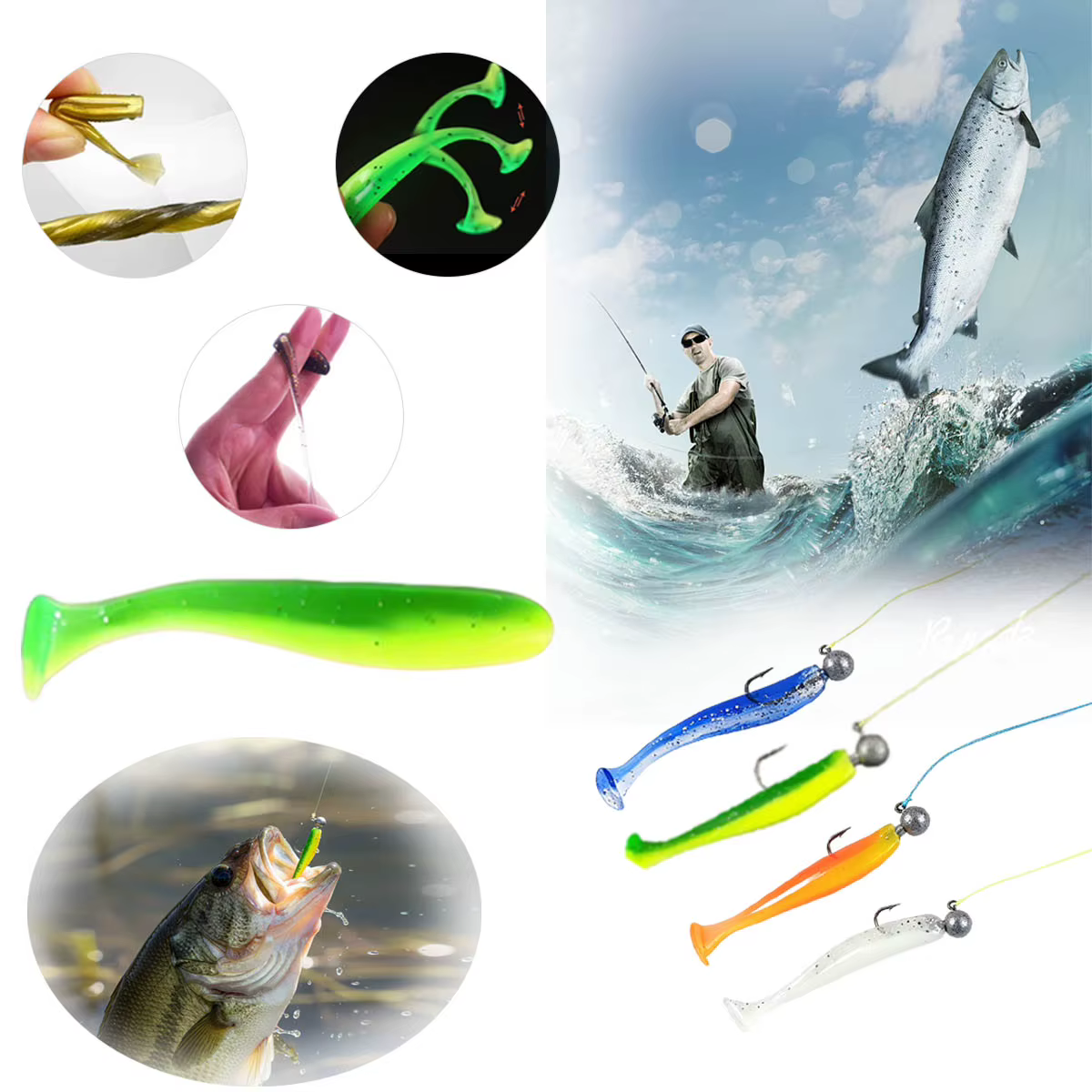 Juego Combo de Caña de Pescar Telescópica de 1.8m: Incluye Carrete Spinning, Señuelos, Anzuelos y Estuche de Viaje, Ideal Para Principiantes en la Pesca — imagen 6