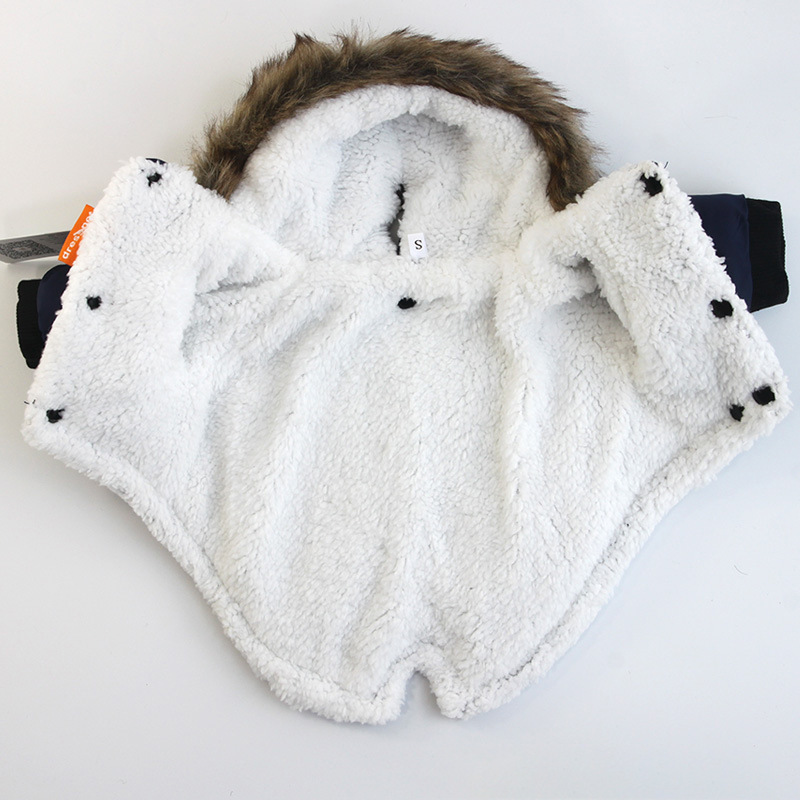 Dog Autumn And Winter Clothes Pet Vest Hoodie Two-Legged Plush Jacket Warm Coat Leash Clothes — image 7