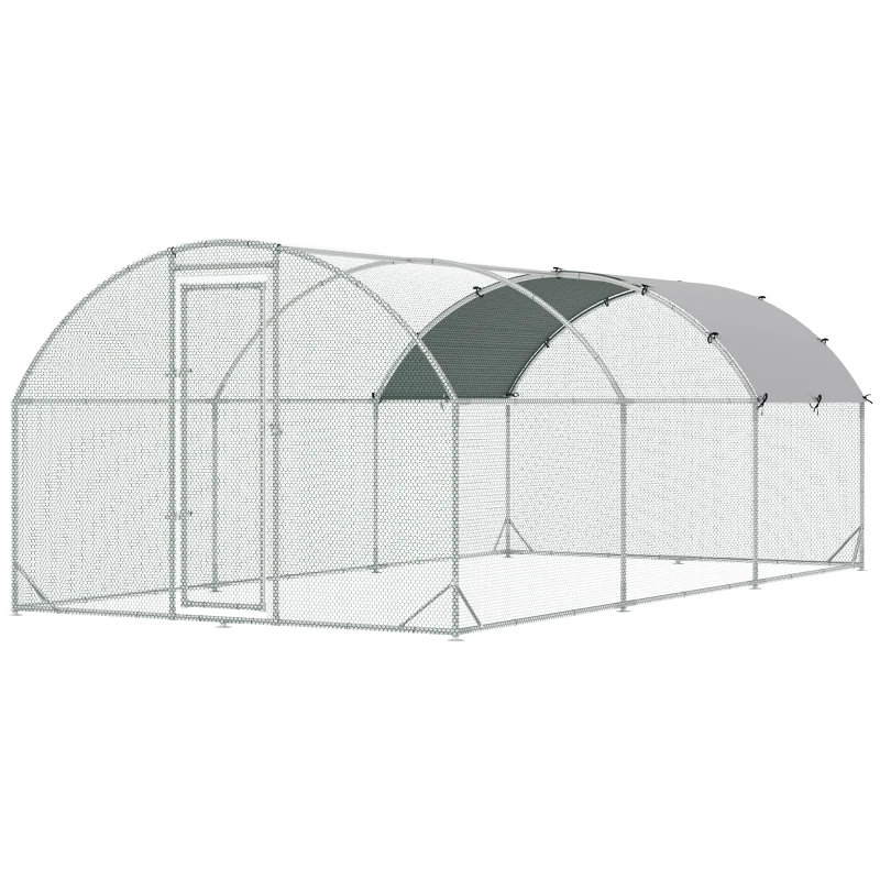 Large Chicken Coop Metal Chicken Run With Waterproof And Anti-UV Cover, Dome Shaped Walk-in Fence Cage Hen House For Outdoor And Yard Farm Use, 1Tube Diameter — imagen 2