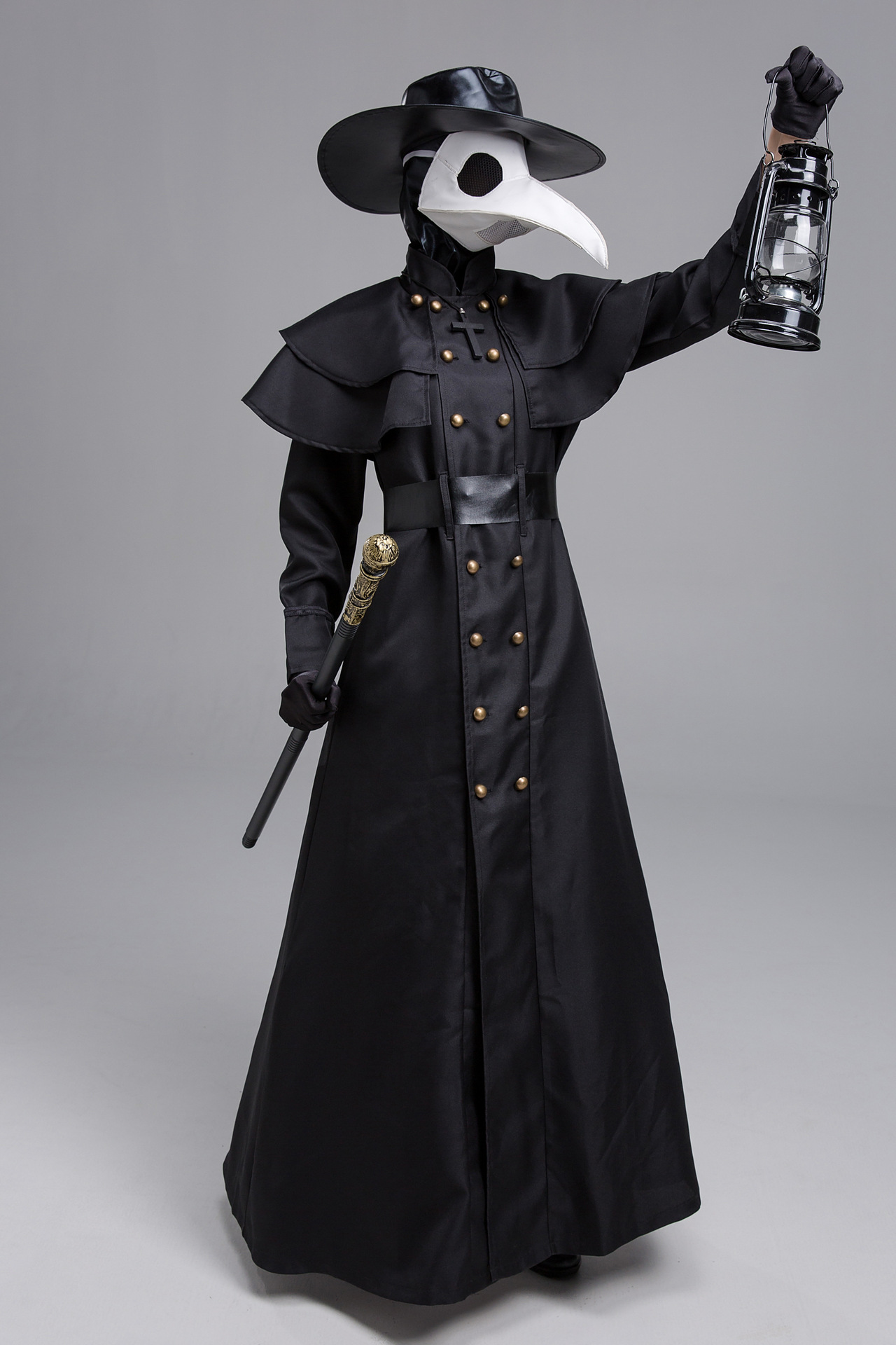 Disfraz de Doctor de la Peste Medieval de Halloween con Cara de Halcón y Boca Larga — imagen 7