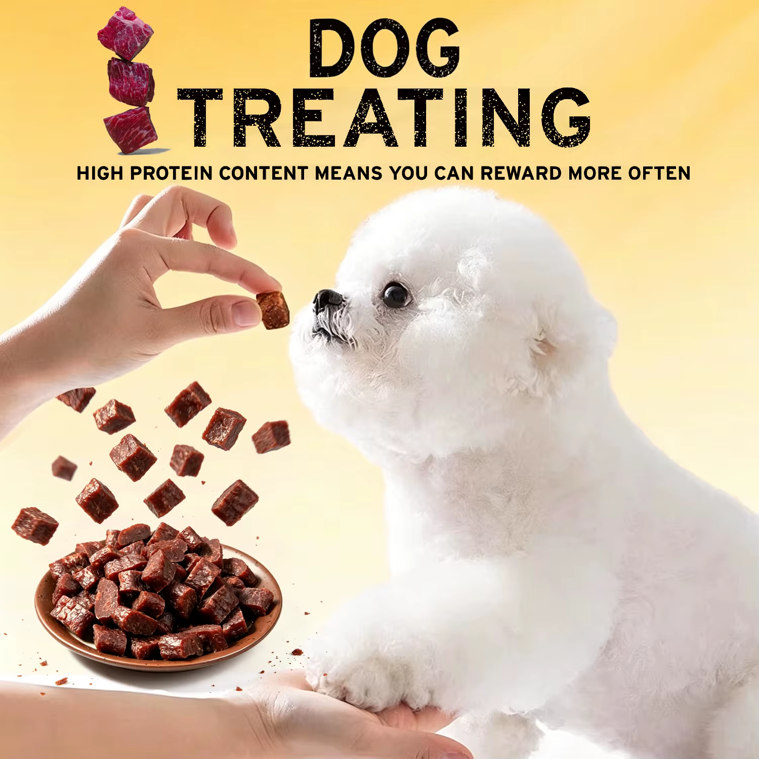 Cecina de Res para Perros, Envolturas de Proteína Cruda de Calidad Premium para Perros, Premios de Entrenamiento en Bocados y Aderezo para Comida, Apto para Gatos — imagen 1