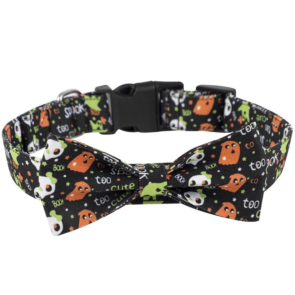 Spider Pumpkin Dog Collar Bowknot Ghost Festival Jewelry Halloween Pet Collar — image 2
