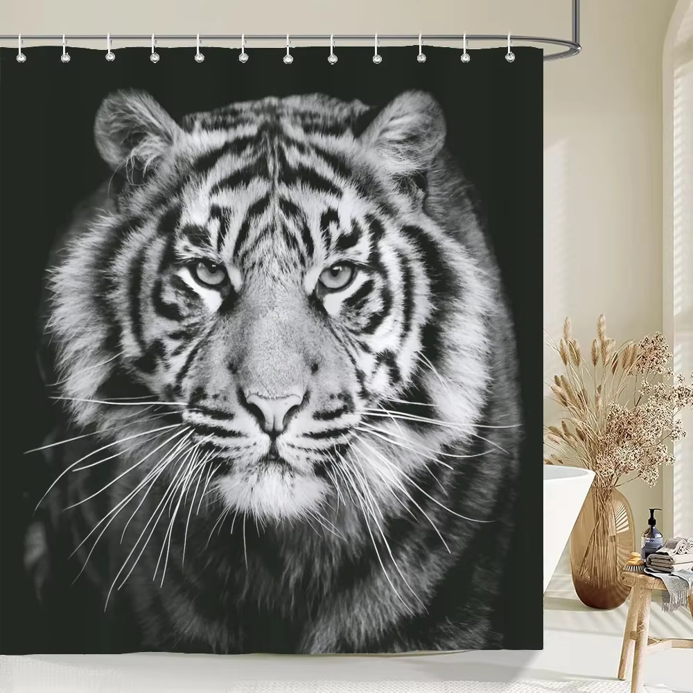 Manta de Baño de Animales Salvajes: Tigre, Chimpancé, Jirafa, Dinosauro, Elefante y Safari de Nieve con Vida Silvestre Realista — imagen 4