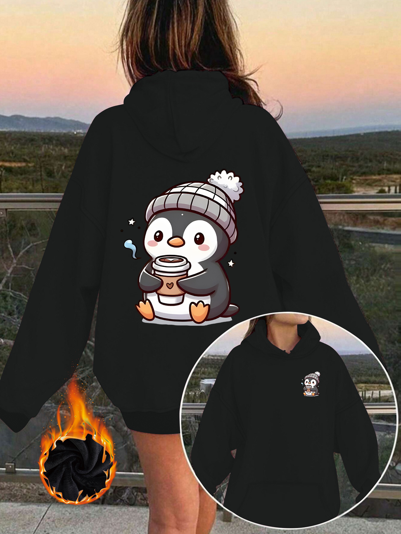 Goose print comfortable hoodie — image 9