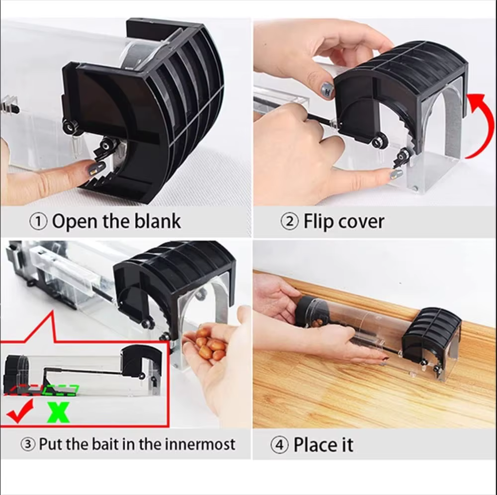Safe Firm Humane Reusable Plastic Rodents Trap Household Mouse Catcher Smart Self-locking Mousetrap for Indoor Outdoor Garden — image 5