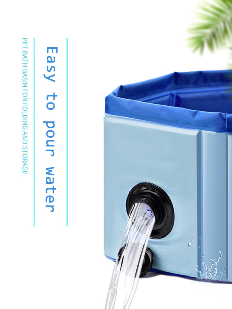 Foldable Dog Pool Pet Bath Summer Outdoor Portable Swimming Pools Indoor Wash Bathing Tub Collapsible Bathtub for Dogs Cats Kids — image 5
