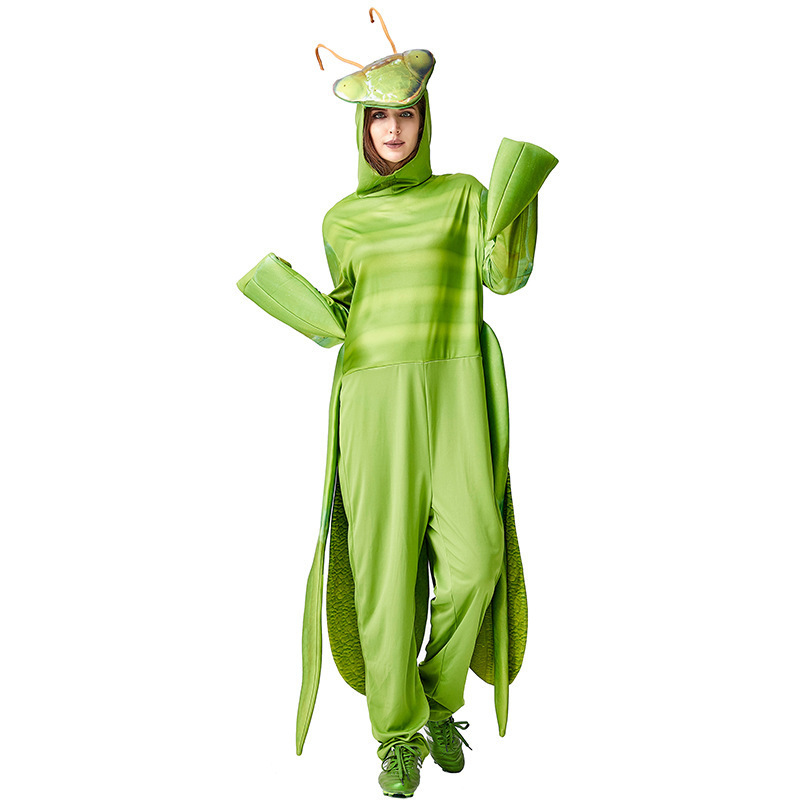 Halloween Costume Animal Print Jumpsuit for Carnival Party Performance, Unisex Mantis Print Outfit — image 3