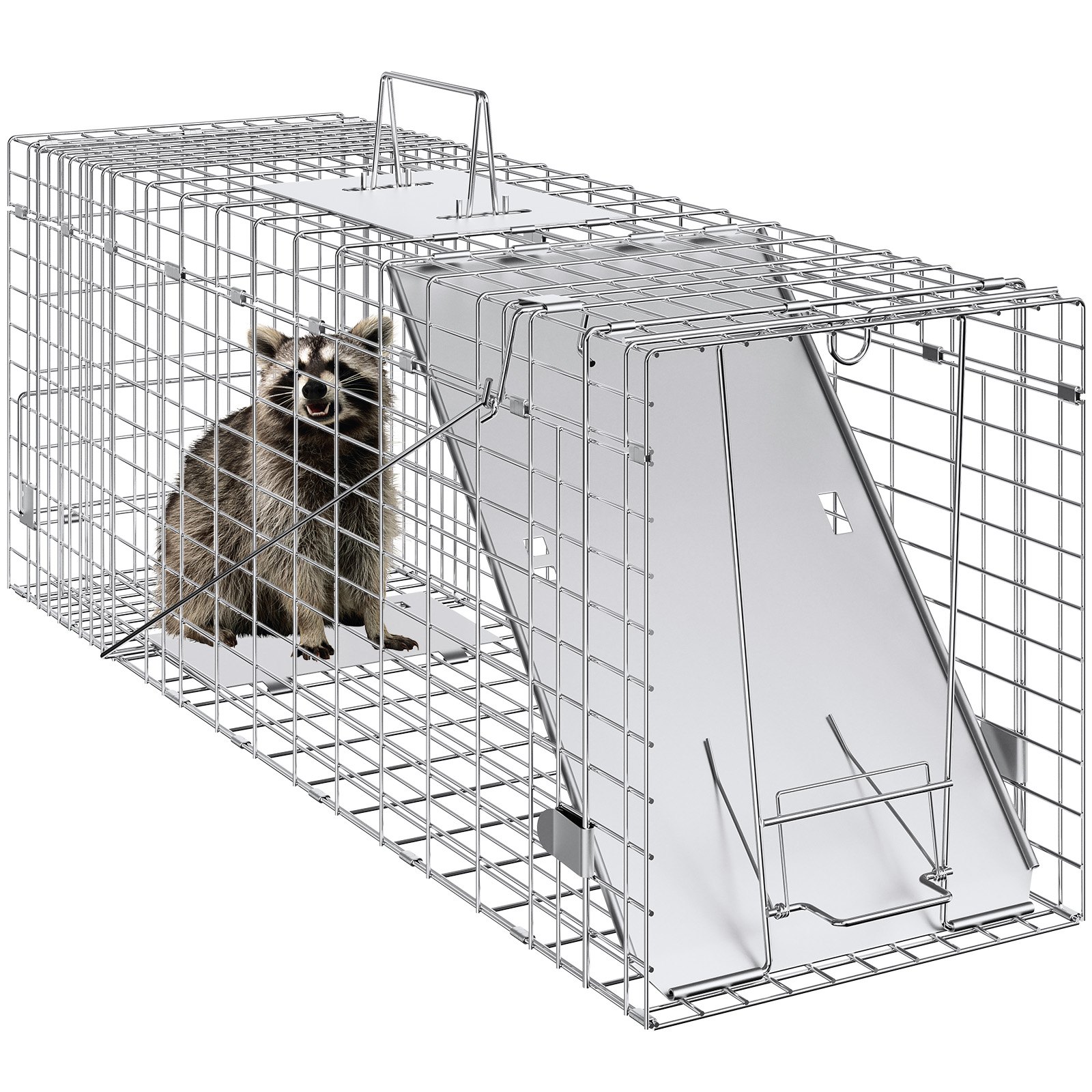 Cazuela para Animales Vivos, 79 cm x 25 cm x 30 cm - Cazador de Gatos Humano con Hierro Galvanizado Reversible para Conejos, Zorros, Ardillas y Morenas — imagen 1