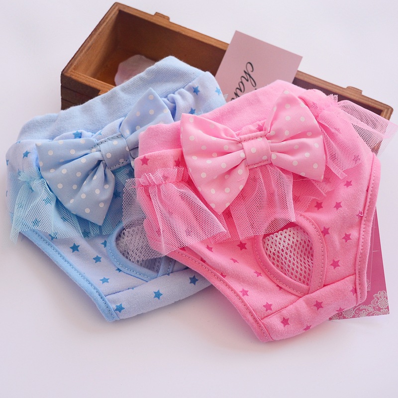 Pet Physiological Pants Lace Princess Menstrual Pants Teddy Panties Bow Dog Physiological Pants — image 1