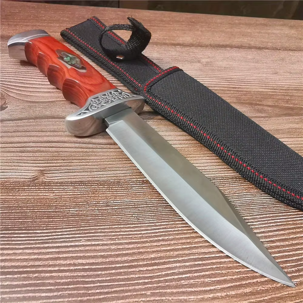 265mm 9CR18MOV Stainless Steel Fixed Blade Knife - High Hardness Camping, Hunting, Outdoor Survival Knife with Sheat — image 3