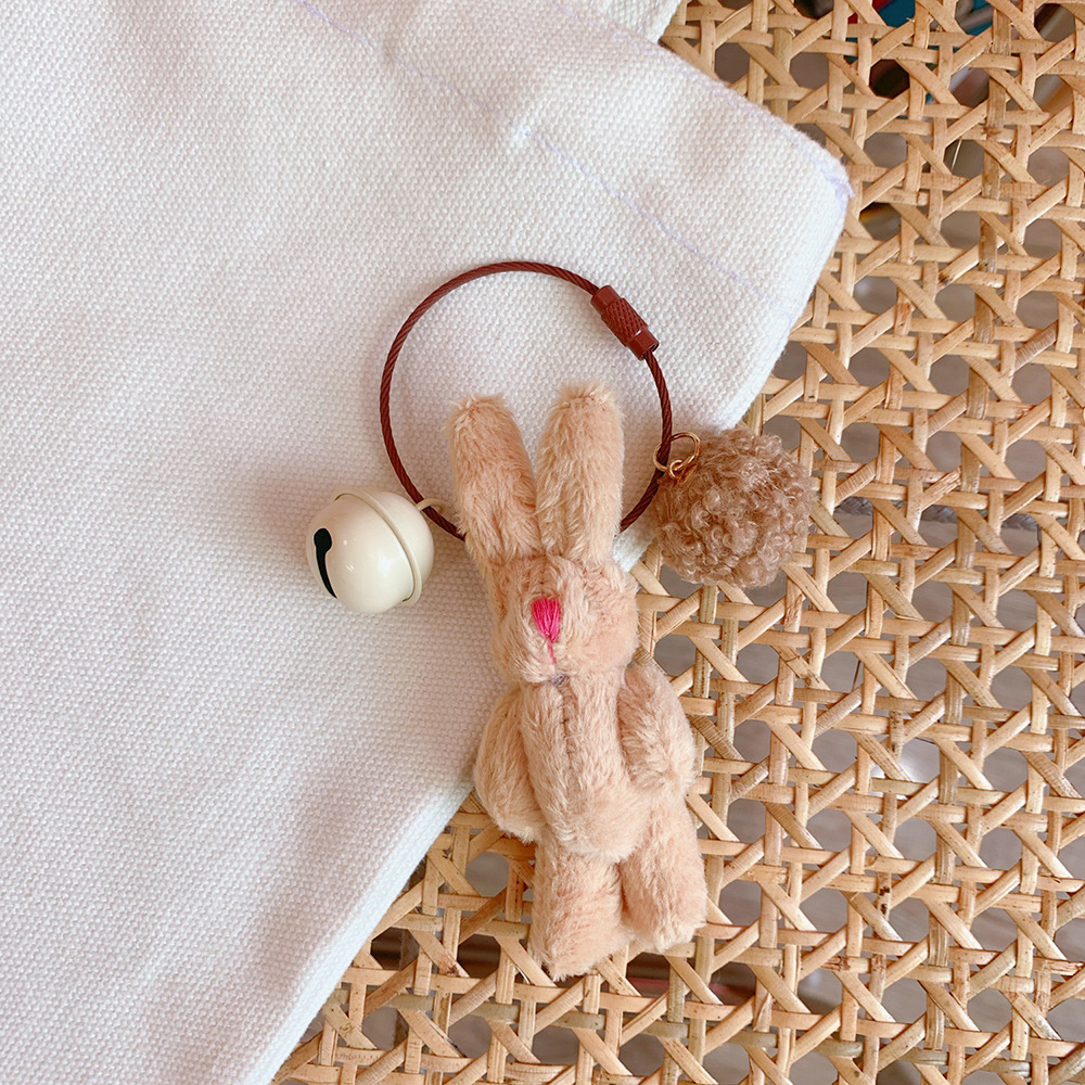 Cute Girl Cute Pendant Plush Doll Bunny Doll Bag Pendant Soft Cute Accessories Key Chain Ring — image 6