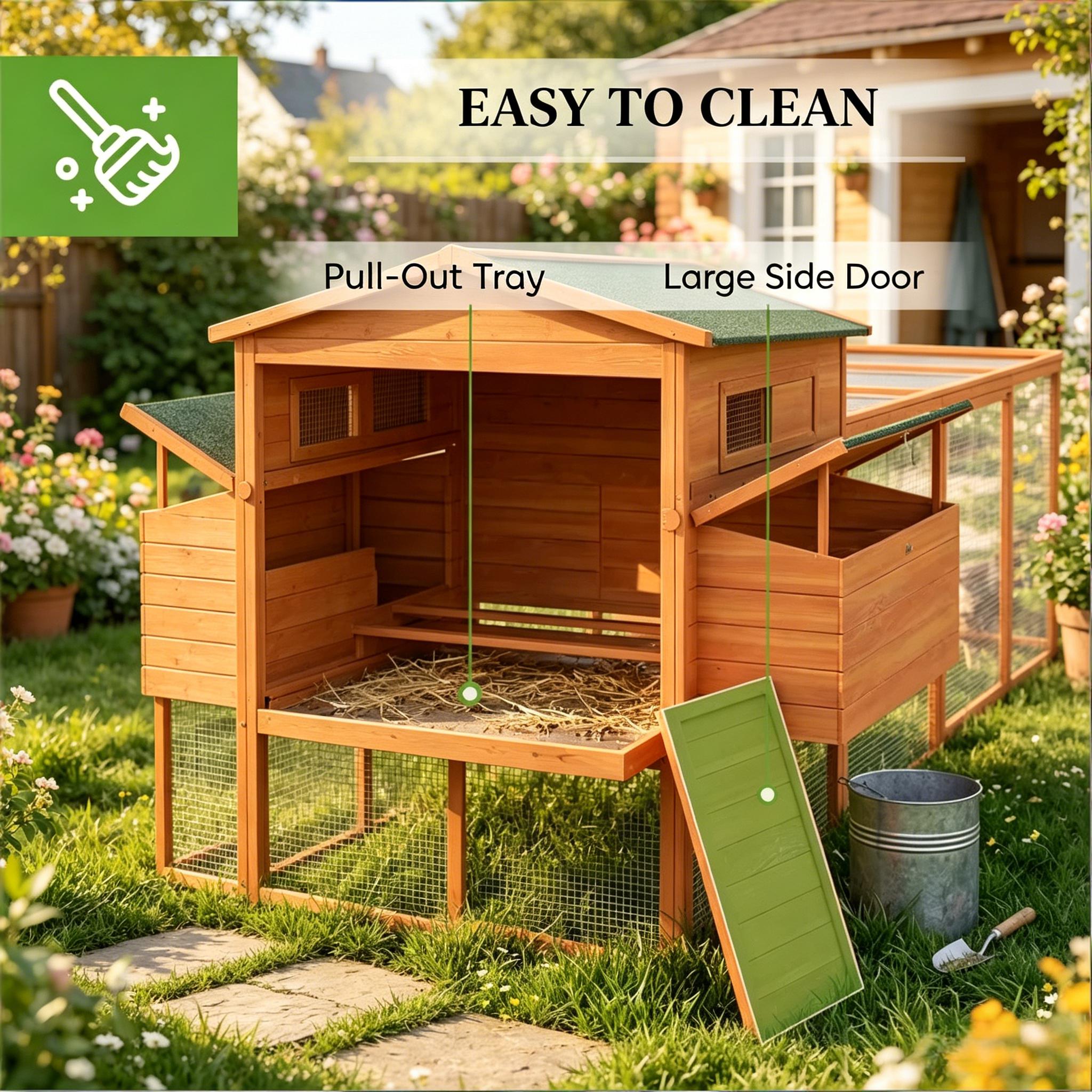 Spacious Goose House, Duck Coop, Wooden Chicken Coop, Pet House with Two Sliding Windows — image 10
