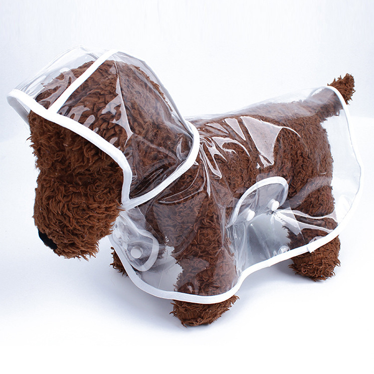 Pet Supplies Dog Raincoat Teddy Small And Medium-Sized Dogs New Transparent Plastic Fashion Poncho Pet Raincoat — image 4
