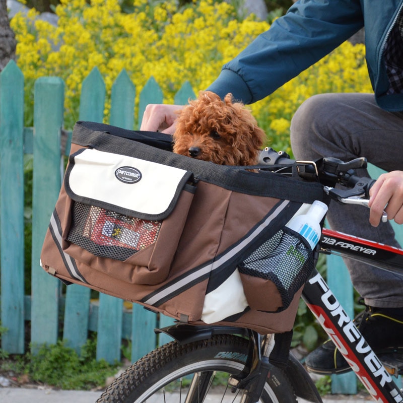 Portable Pet dog bicycle carrier bag basket Puppy Dog Cat Travel bike carrier Seat bag for small dog Products Travel Accessories — image 1