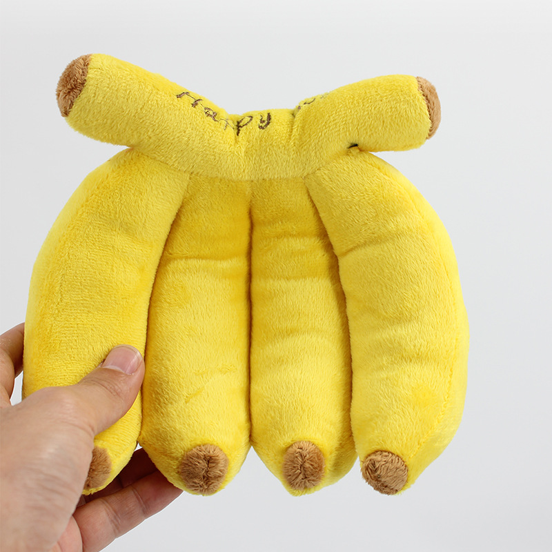 Dog makes noises and chews on plush banana toys fun and entertaining toy for dogs to relieve boredom — image 3