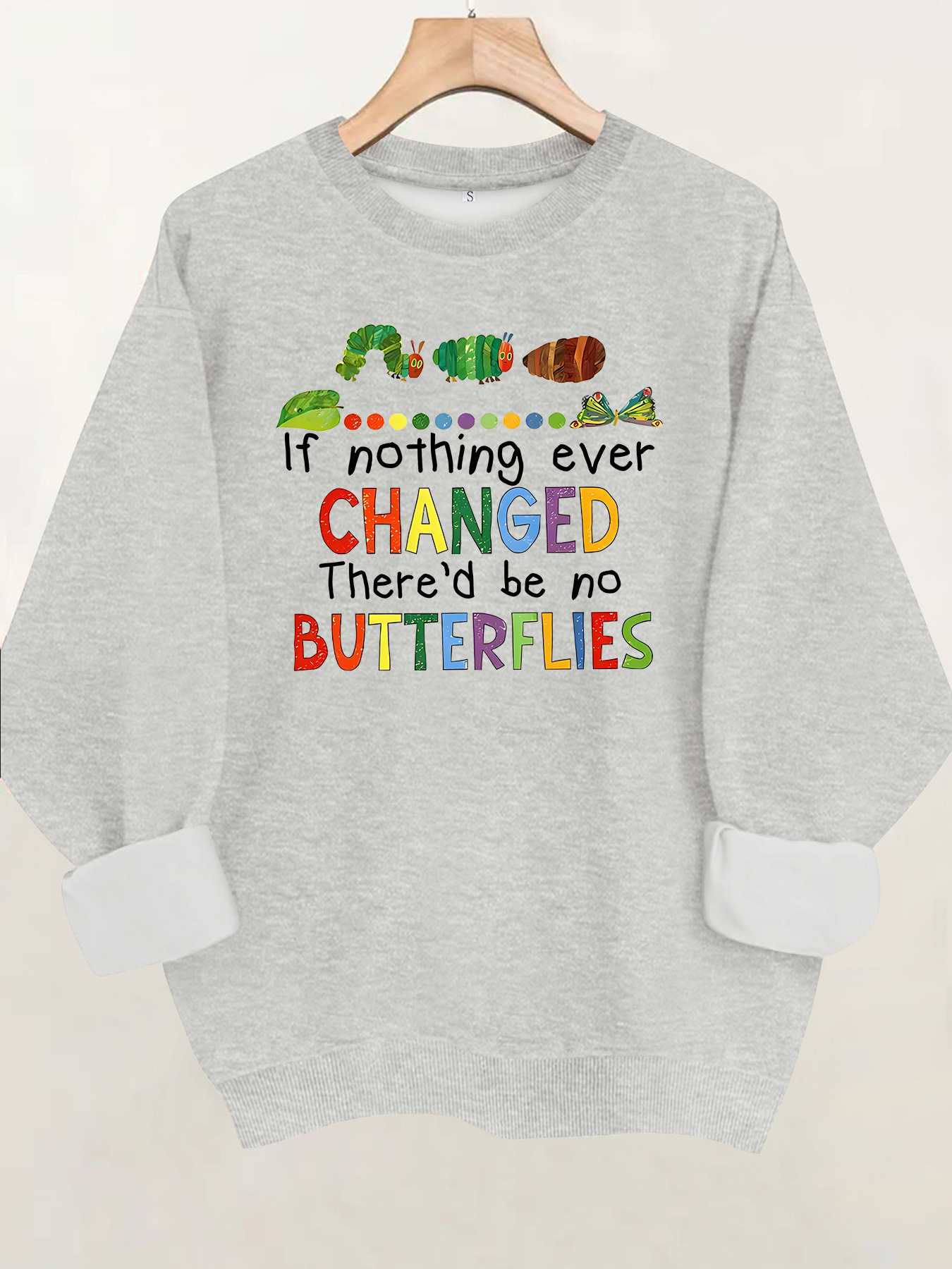 Sudadera con impresión de letra de oruga — imagen 11