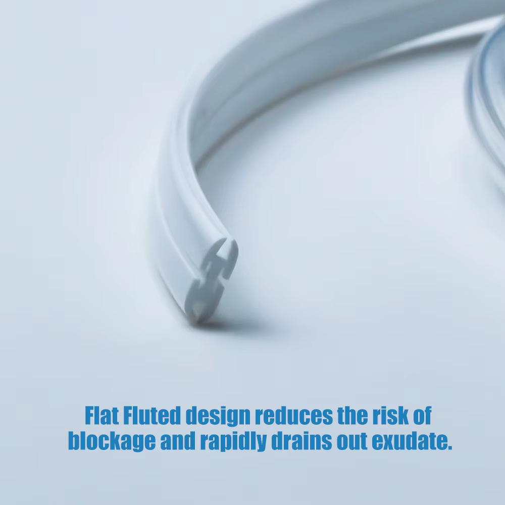 Silicone Flat Fluted Drain 7mm 10mm With Trocar Clog Proof Open Slot Wound Drainage Tube Eo Sterilization Veterinary Equipment — image 2