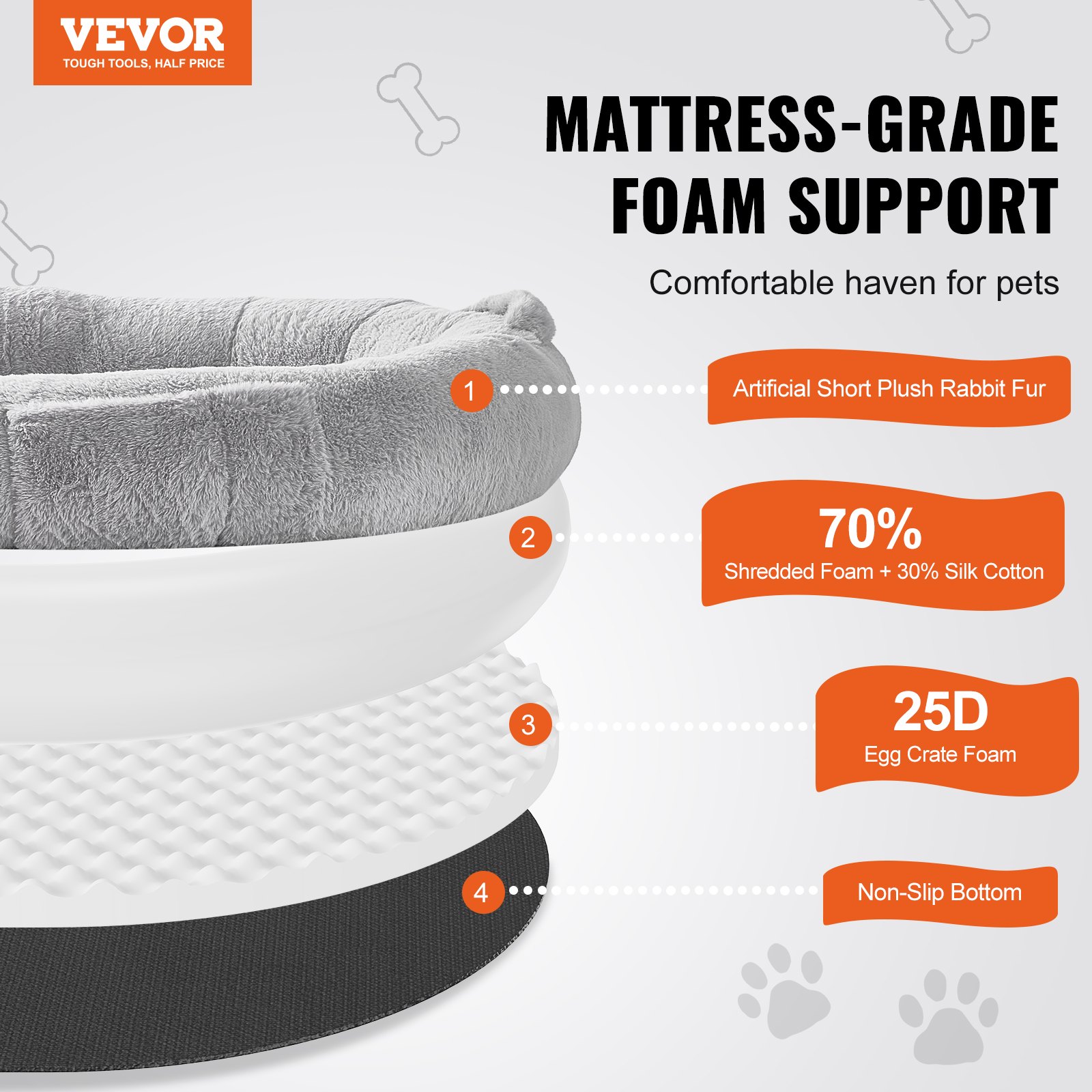 Cama para Humanos y Perros Grande 68x35x10in Felpa de Coniglio Real Sintética Limpiable — imagen 2