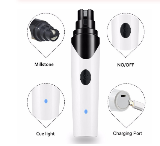 Rechargeable Nails Dog Cat Care Grooming USB Electric Pet Dog Nail Grinder Trimmer Clipper Pets Paws Nail Cutter & Replaceable Diamond Bit — image 1