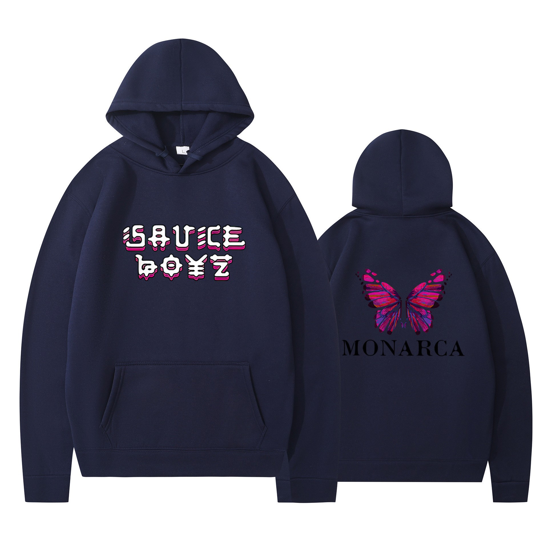 Hiphop Butterfly Print Hoodie Unisex Long Sleeve Sweatshirt Casual Top — image 17