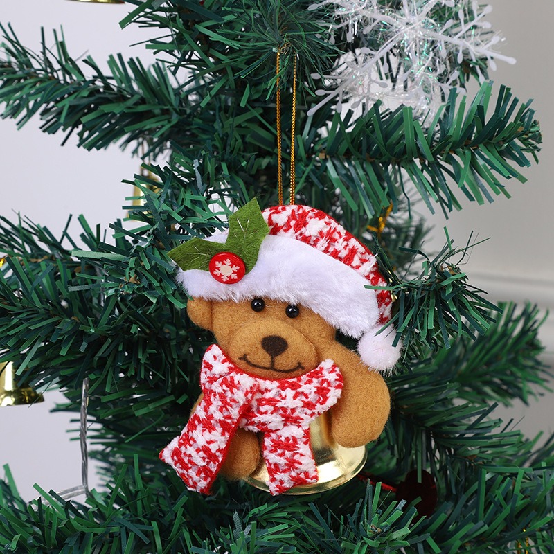 Christmas cartoon pendant Santa Claus reindeer decoration pendant Christmas tree bell hanging accessory — image 2