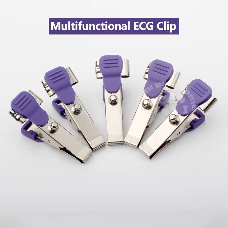 5pcs Pinza de Cocodrilo Veterinaria Reutilizable para ECG/EKG, Adaptador de Pinza Multifuncional para Animales, Mascotas, Perros, Gatos, Equipo Veterinario — imagen 2