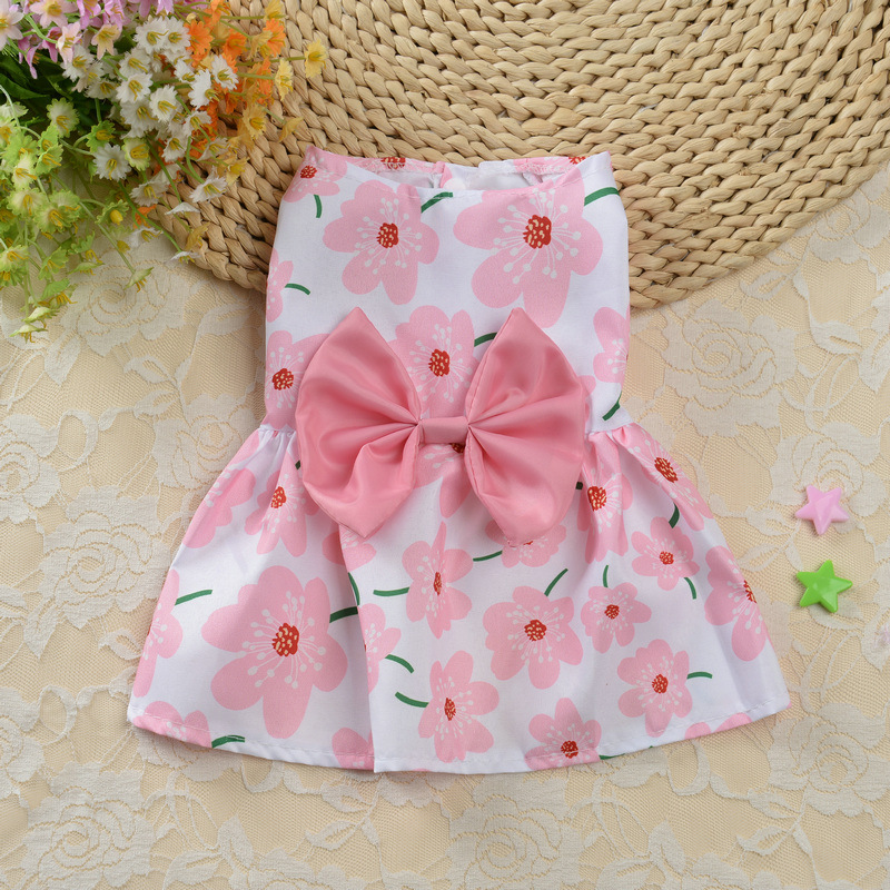 Small Dog Floral Princess Skirt Cat Spring Teddy New Pet Cute Dog Skirt Summer Thin — image 7