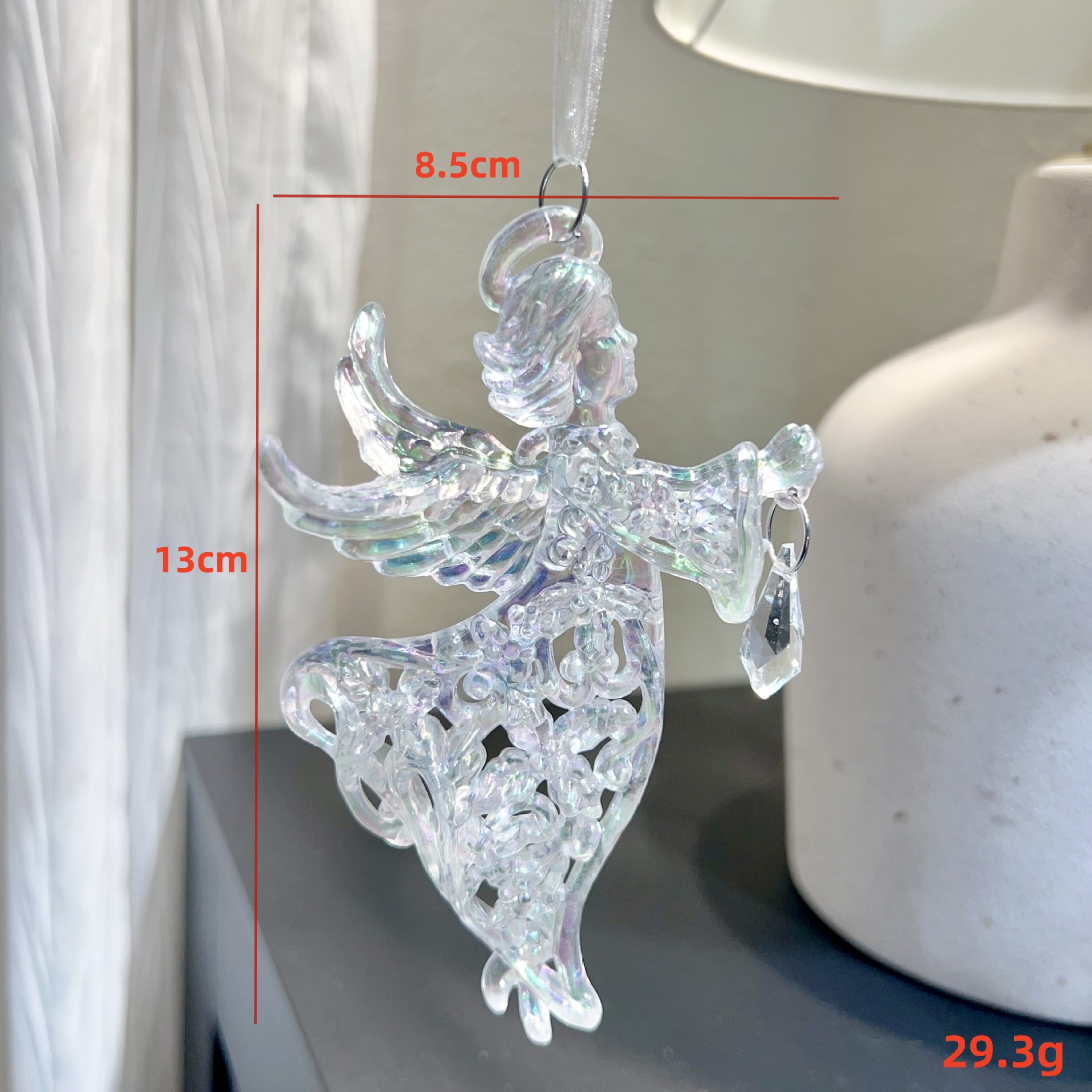 Christmas Tree Decoration Transparent Acrylic Colorful Bell Butterfly Shape Ornament — image 10