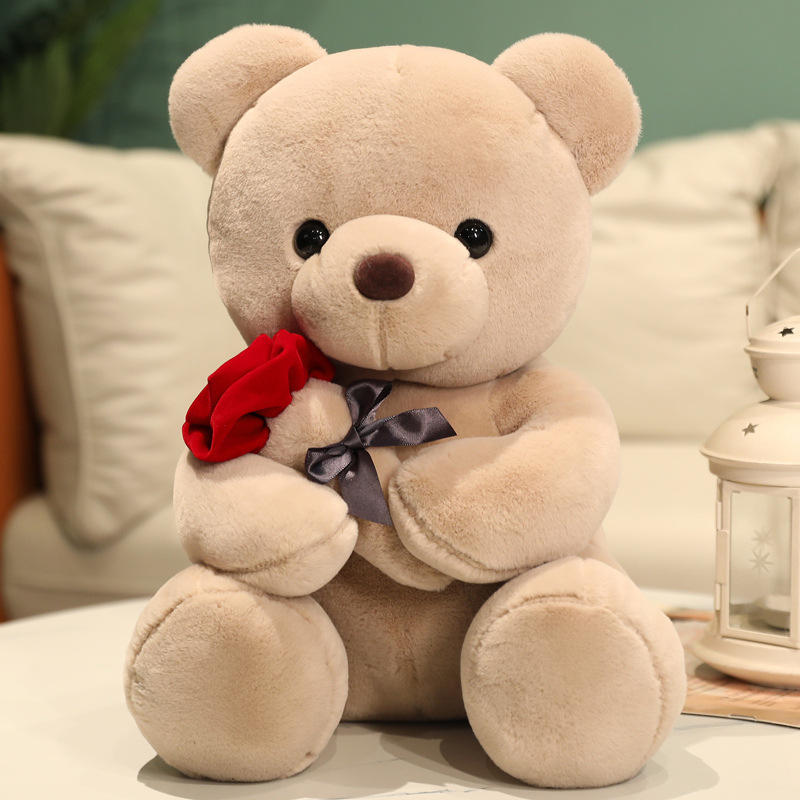 Nuevo Osito de Peluche Abrazable con Rosas 23-45cm, Almohada de Peluche Relleno, Muñeco de Animal Suave, Bonito Regalo de Cumpleaños para Novia, San Valentín — imagen 6