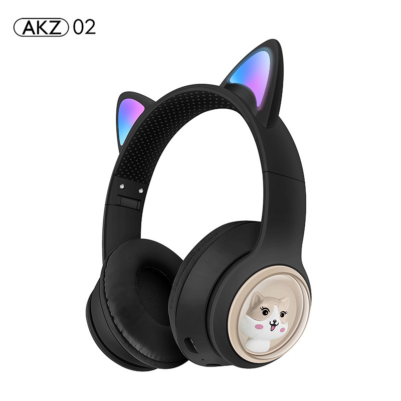 AKZ-02 light-emitting Cat's ears headworn Bluetooth headset subwoofer game video game wireless headset — image 4
