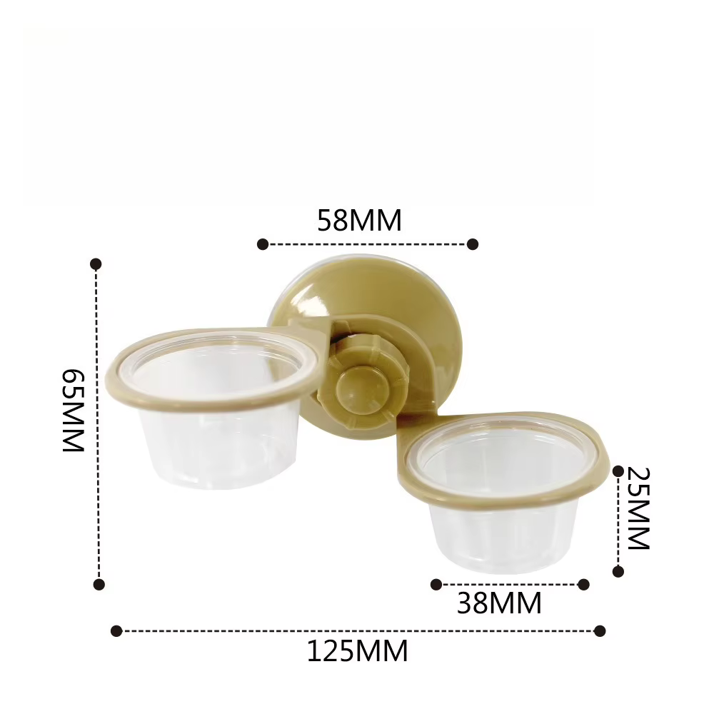 Dual Cup Suction Cup Reptile Feeding Bowl Wall Mount Feeder Arboreal Food Water Dish Crested Gecko Chameleon Vivarium Supplies — image 5