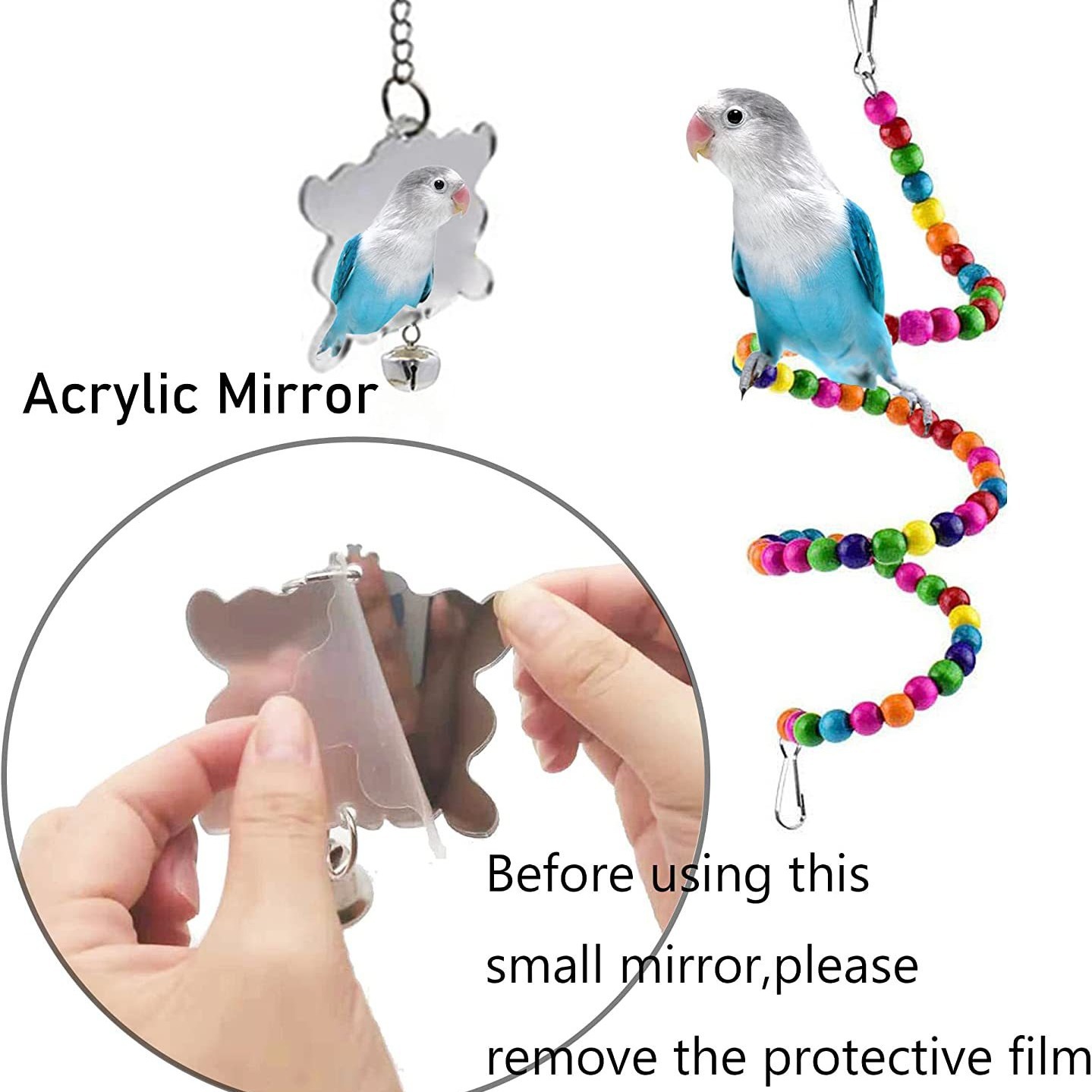 7PCs Parrot Toys Bird Cage Accessories — image 4