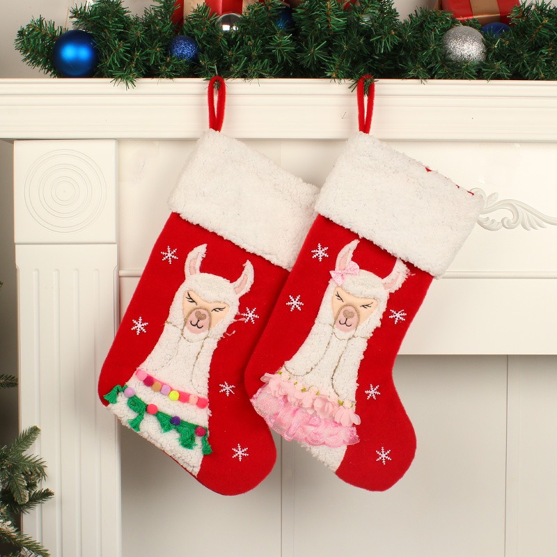 New Christmas Socks Cute Alpaca Candy Socks Christmas Decoration Children's Festival Gift Socks Gift Bags Festival Pendants — image 7