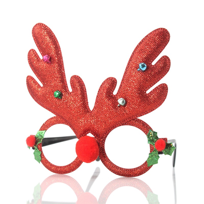 Christmas Glasses Christmas Party Decorative Articles Deer Horn Owl Red Nosed Christmas Ornament — image 12