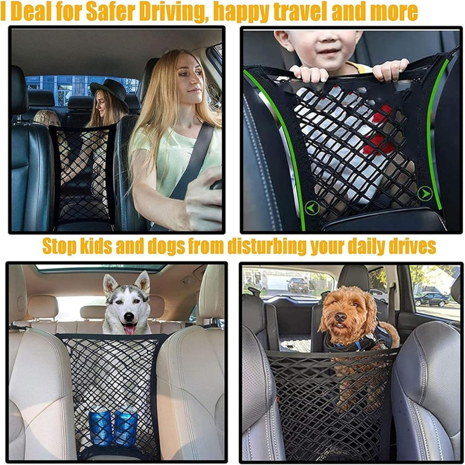 Dog Car Net Barrier Pet Barrier With Car Mesh Organizer For Dog Child, Safety Divider With Upgraded Storage Pouch, Easy Install — image 5
