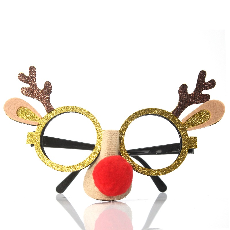 Christmas Glasses Christmas Party Decorative Articles Deer Horn Owl Red Nosed Christmas Ornament — image 10