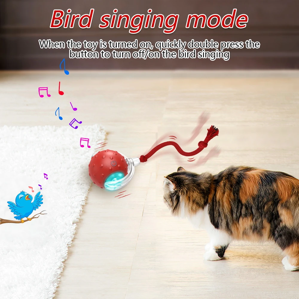 Interactive Cat Toy Ball with Bird Chirping Super Drive Cat Rolling Balls Motion Activated Sensor Pet Kittens Teaser Game Toys — image 4