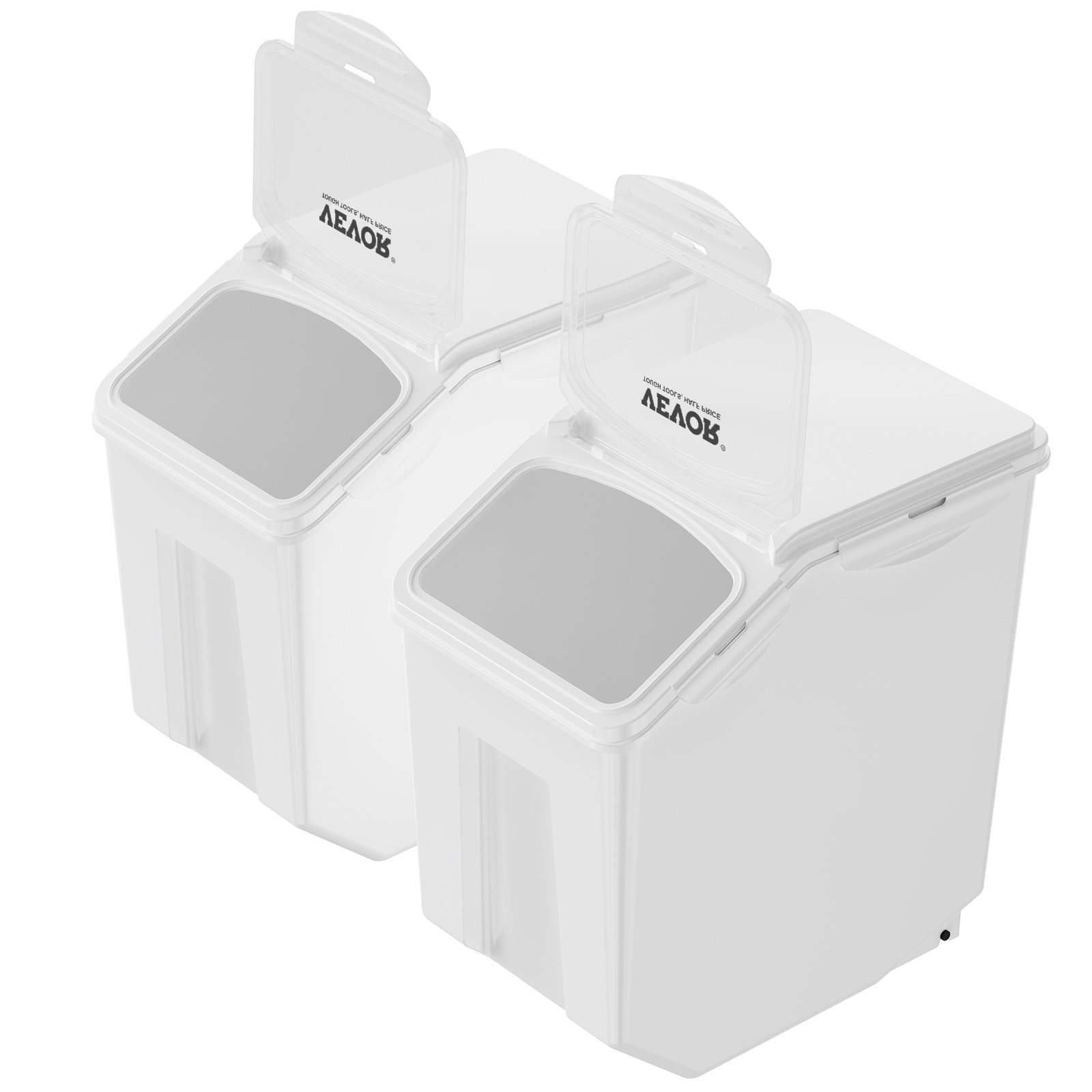 Almacén de Ingredientes con 2 Contenedores de 15L y 2 Cucharas de Medición, Ruedas Adhesivas y Tapón Hermético para Alimentos de Mascotas, Materiales PP para Cocina y Almacenamiento de Arroz, Avena, Harina — imagen 3