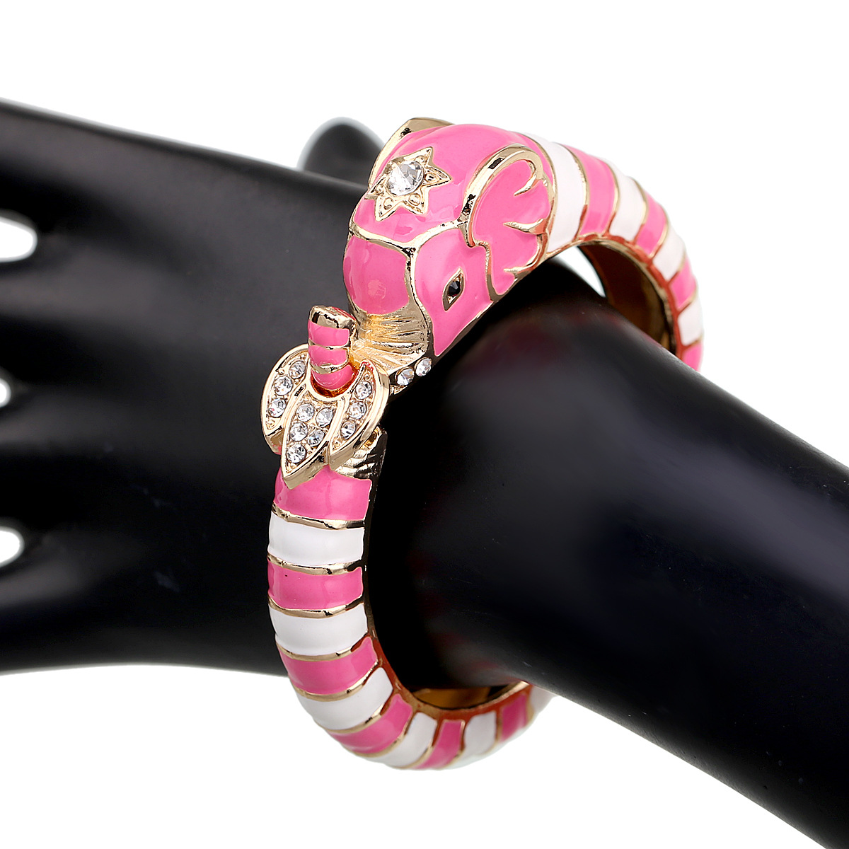 Joyas de moda europeo y americano elefante en esmalte gota de aceite aleación abierta para muñeca — imagen 3