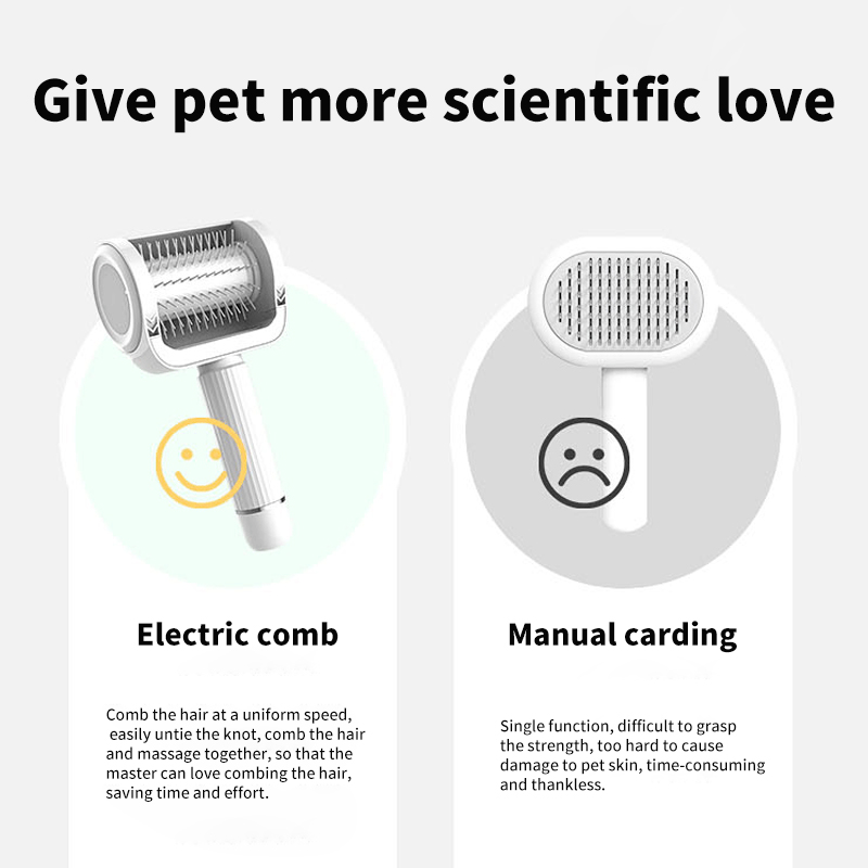 Pet Comb Automatic Groomer Cat Dog Charging Automatic Massage Comb Floating Hair Remover — image 2